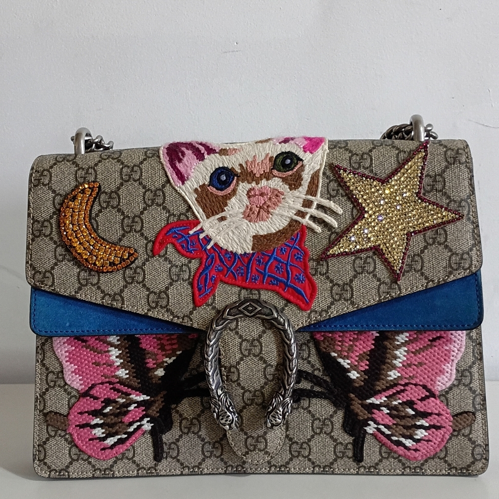 Authentic Gucci GG Logo Supreme Large Dionysus Shoulder Bag with COA